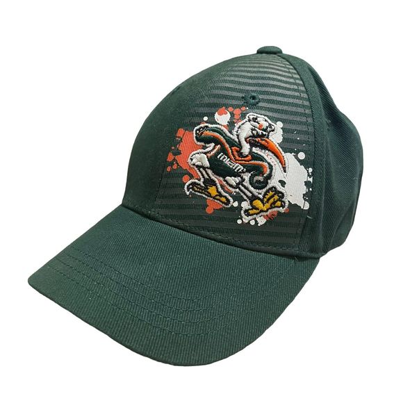 Miami Hurricanes Snapback  Adjustable Youth Hat Green Embroidery Mascot - Picture 1 of 7